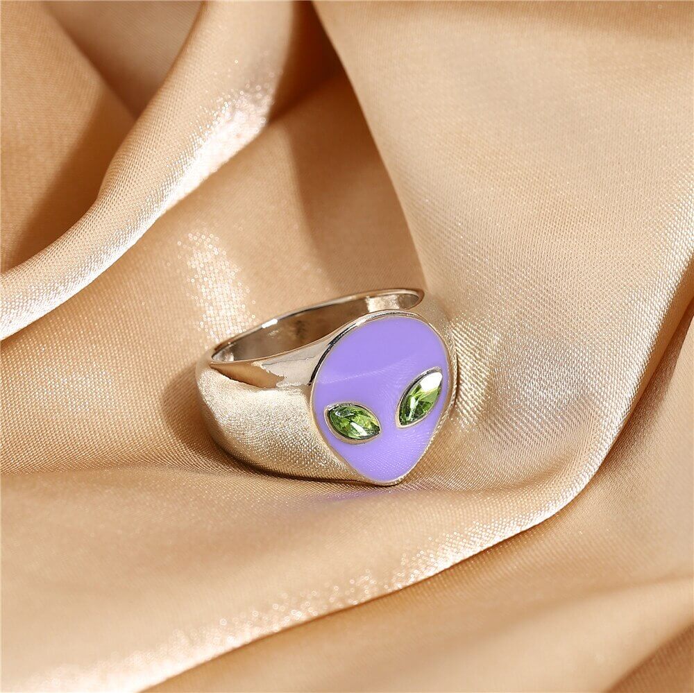 Peris Gems Alien Head Rings for Women | Gold Acrylic Space Alien Invasion Rings SHEIN Amazon Temu