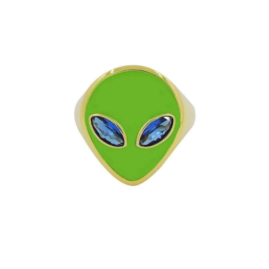 Peris Gems Alien Head Rings for Women | Gold Acrylic Space Alien Invasion Rings SHEIN Amazon Temu