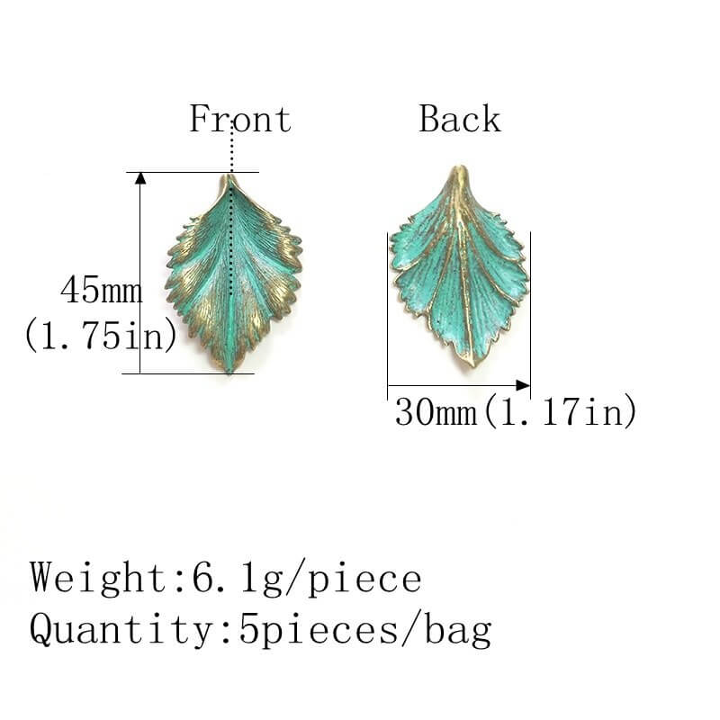 Peris Gems Alloy Green Leaf Charm Pendants for Jewelry DIY SHEIN Amazon Temu