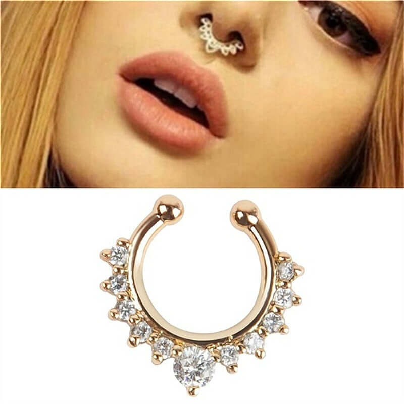 Peris Gems Alloy Hoop Fake Nose Piercing Septum Ring for Women SHEIN Amazon Temu