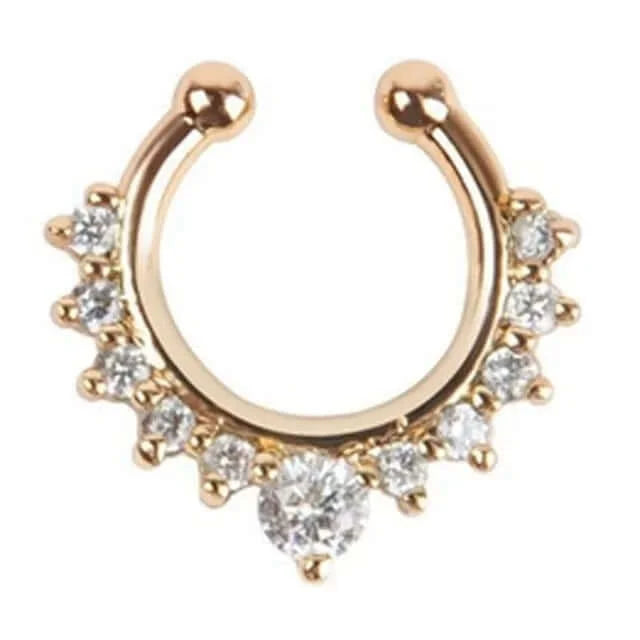 Peris Gems Alloy Hoop Fake Nose Piercing Septum Ring for Women SHEIN Amazon Temu