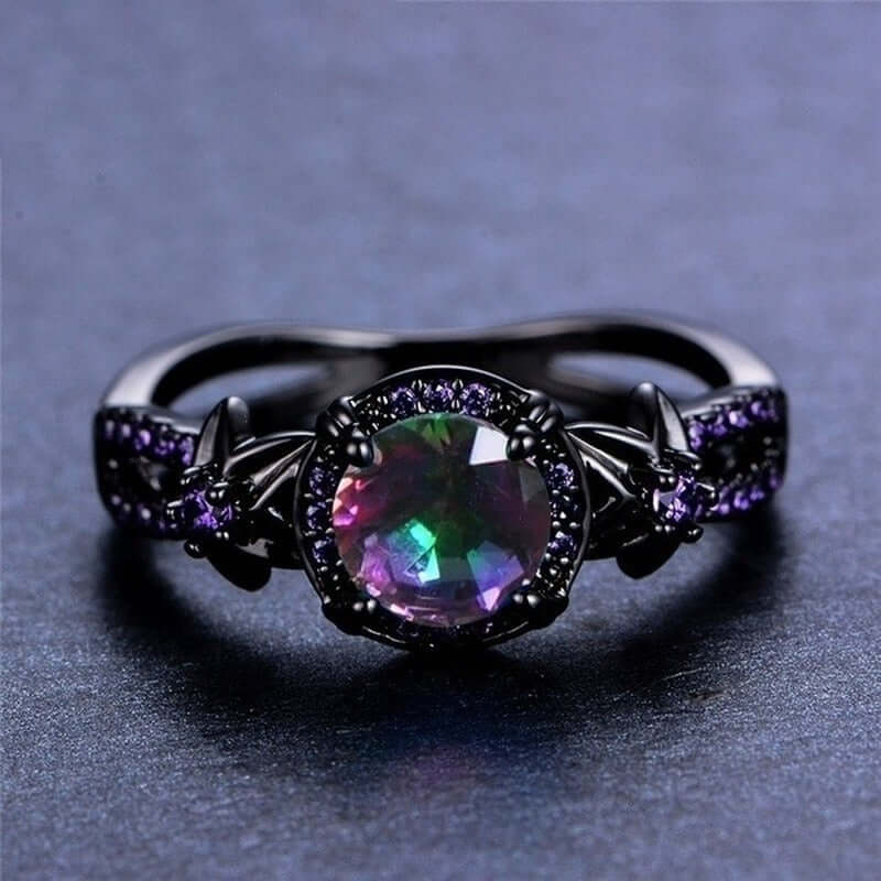 Peris Gems Amethyst Diamond Rainbow Ring Unisex | Fire Topaz Flower Ring SHEIN Amazon Temu