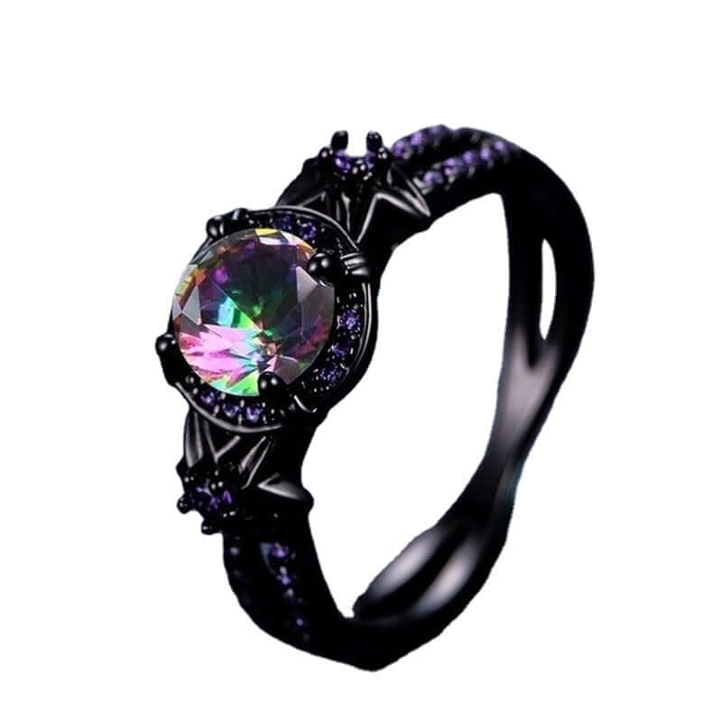 Peris Gems Amethyst Diamond Rainbow Ring Unisex | Fire Topaz Flower Ring SHEIN Amazon Temu