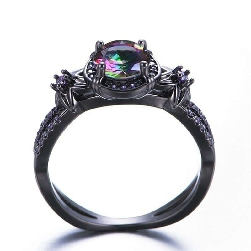 Peris Gems Amethyst Diamond Rainbow Ring Unisex | Fire Topaz Flower Ring SHEIN Amazon Temu