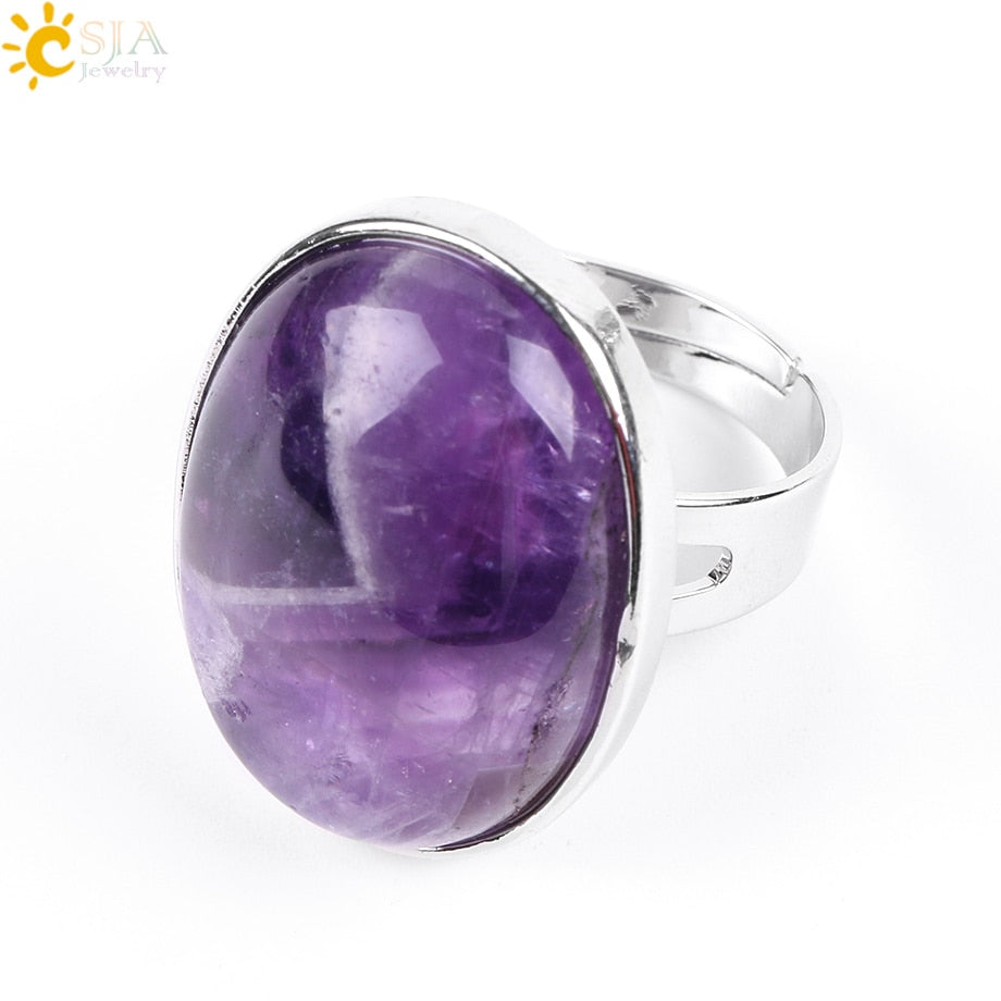 Peris Gems Amethyst Quartz Tiger Eye Lapis Obsidian Rings Unisex SHEIN Amazon Temu