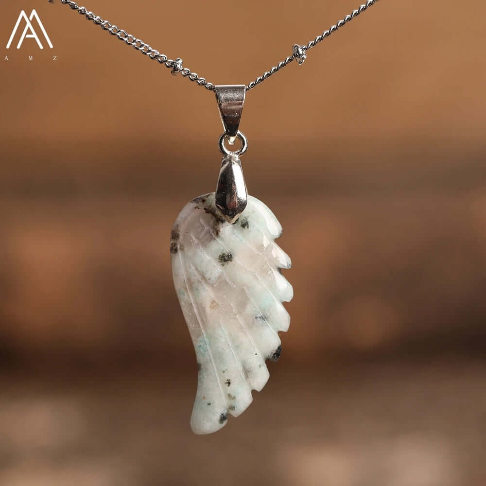 Peris Gems Angel Wing Labradorite Choker Necklace - Quartz Crystal Angel Wings SHEIN Amazon Temu