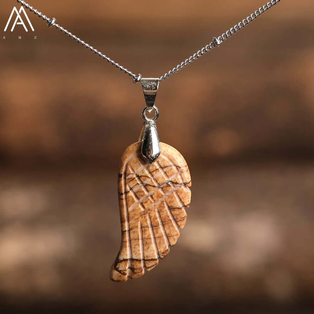 Peris Gems Angel Wing Labradorite Choker Necklace - Quartz Crystal Angel Wings SHEIN Amazon Temu