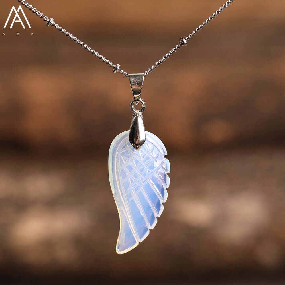 Peris Gems Angel Wing Labradorite Choker Necklace - Quartz Crystal Angel Wings SHEIN Amazon Temu