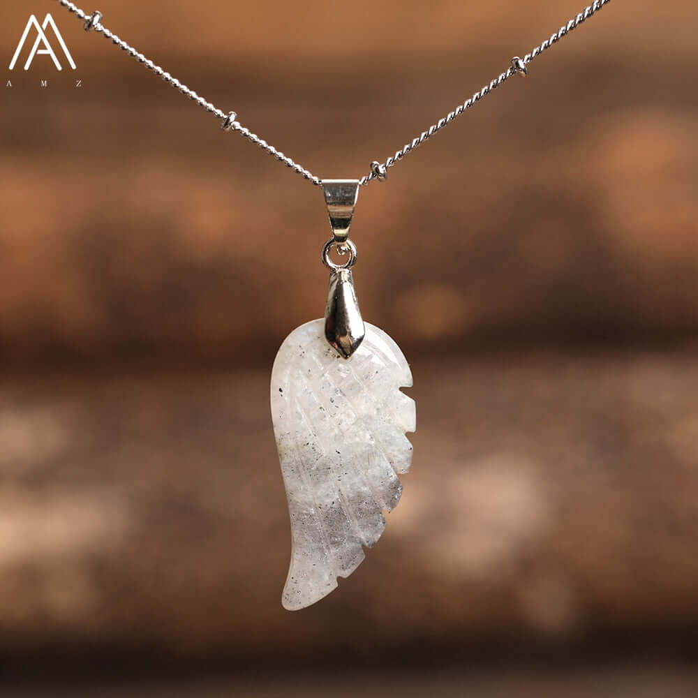 Peris Gems Angel Wing Labradorite Choker Necklace - Quartz Crystal Angel Wings SHEIN Amazon Temu