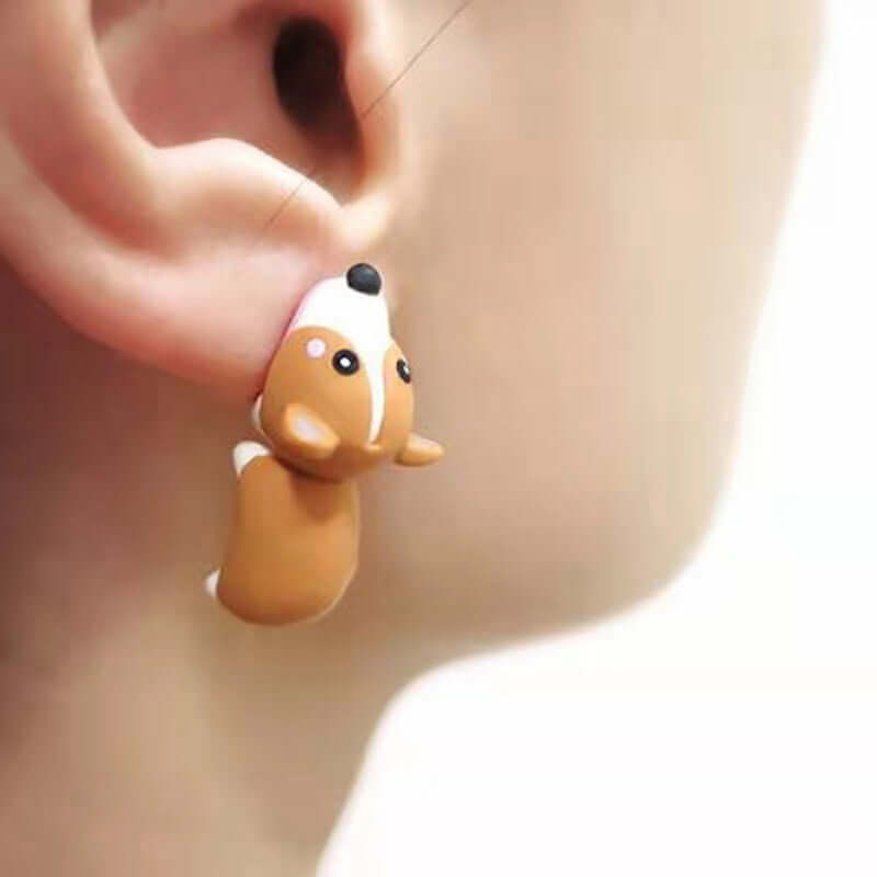Peris Gems Animal Cartoon Stud Earring for Women | Cute Dinosaur Little Dog Whale Clay Bite Earrings Animal Cartoon Stud Earring for Women | Dinosaur Earrings SHEIN Amazon Temu