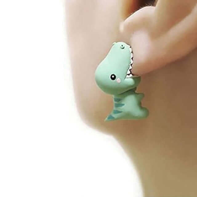 Peris Gems Animal Cartoon Stud Earring for Women | Cute Dinosaur Little Dog Whale Clay Bite Earrings Animal Cartoon Stud Earring for Women | Dinosaur Earrings SHEIN Amazon Temu