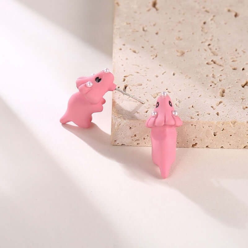 Peris Gems Animal Cartoon Stud Earring for Women | Cute Dinosaur Little Dog Whale Clay Bite Earrings Animal Cartoon Stud Earring for Women | Dinosaur Earrings SHEIN Amazon Temu