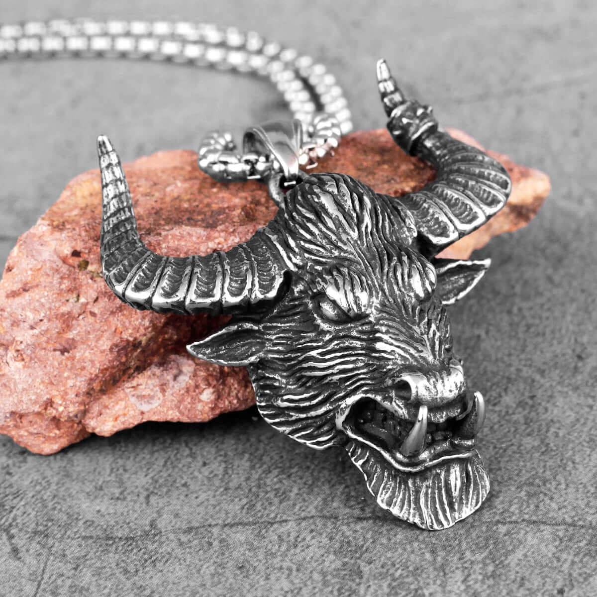 Peris Gems Antique Silver Domineering Bull Pendant Necklaces Unisex SHEIN Amazon Temu