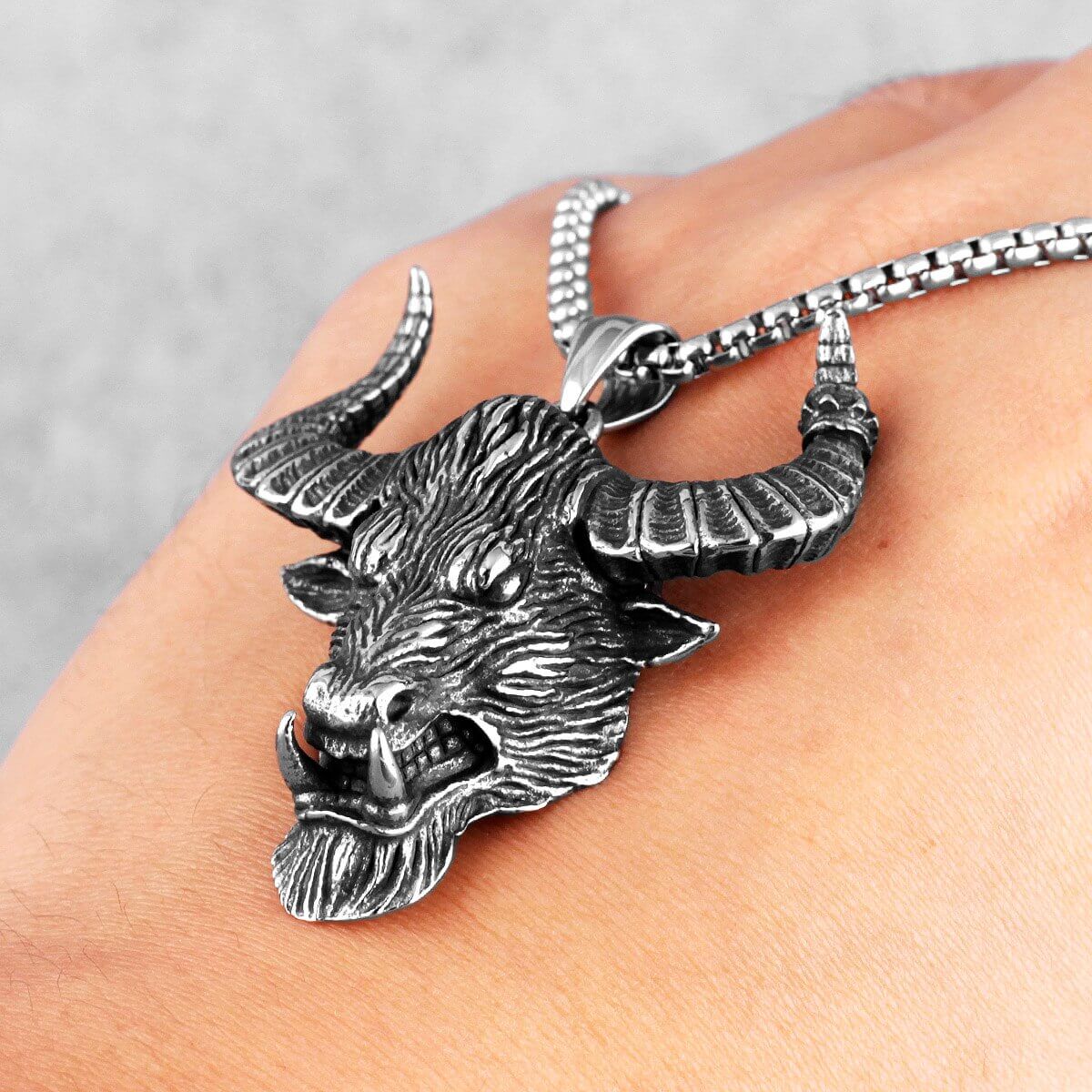 Peris Gems Antique Silver Domineering Bull Pendant Necklaces Unisex SHEIN Amazon Temu
