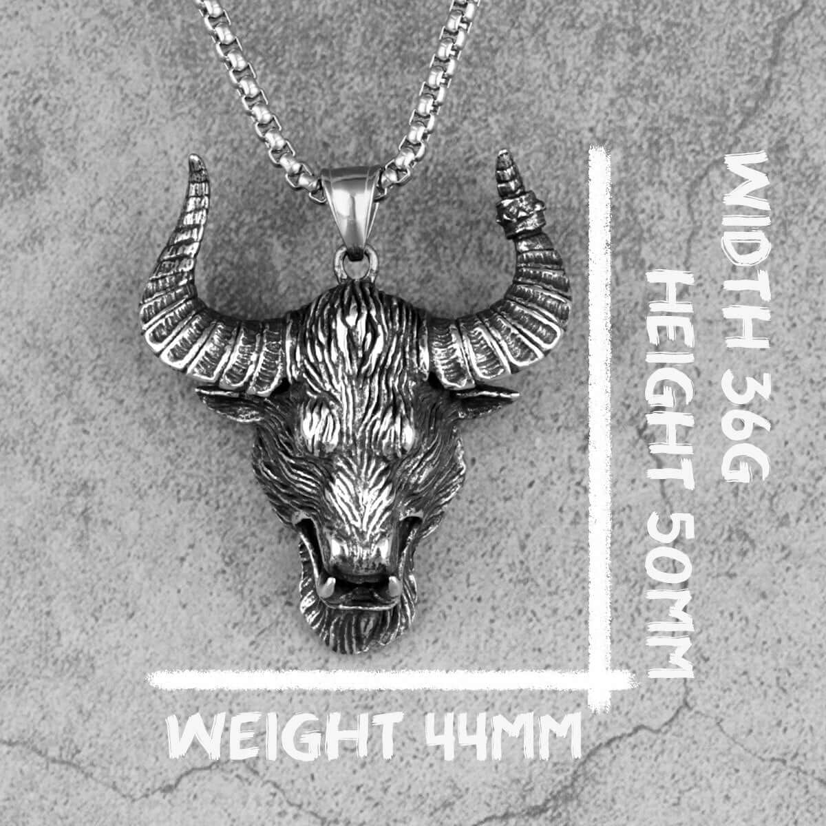 Peris Gems Antique Silver Domineering Bull Pendant Necklaces Unisex SHEIN Amazon Temu