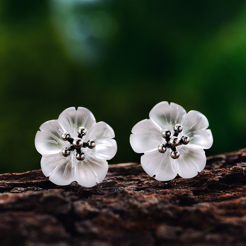Peris Gems Antique Silver White Crystal Daisy Flower Stud Earrings for Women | Rose Flower Earrings Crystal Daisy Flower Stud Earrings | Rose Flower Earrings SHEIN Amazon Temu