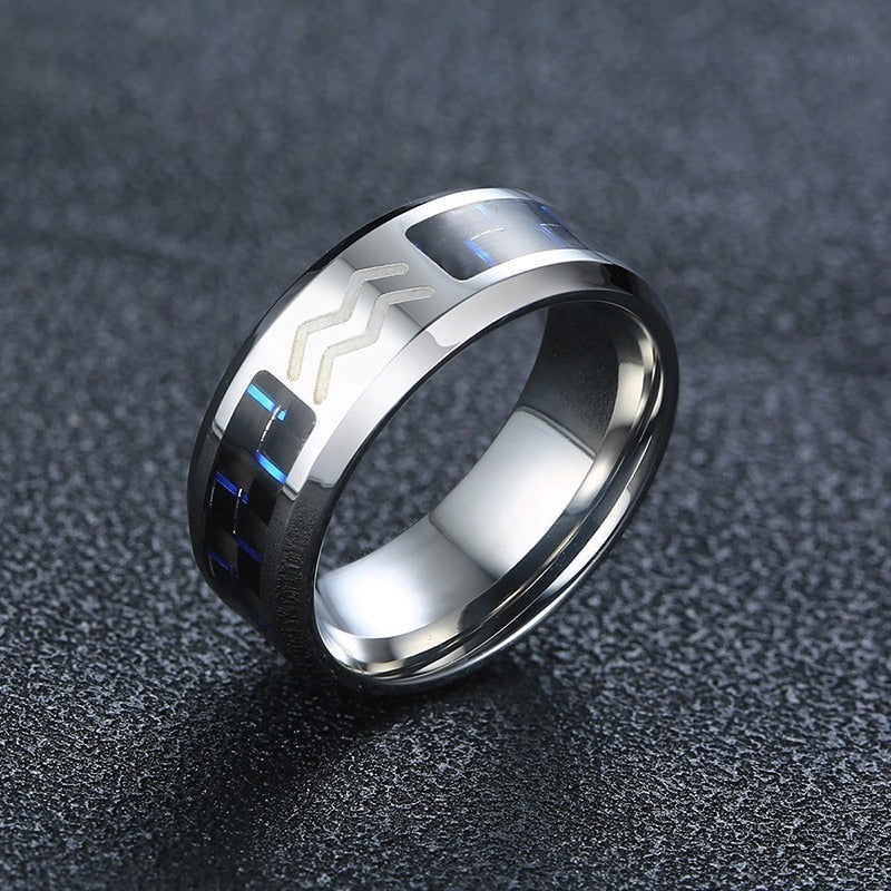 Peris Gems Aquarius / 7 Silver Twelve Constellations Zodiac Rings Unisex Stainless Steel Silver Twelve Constellations Zodiac Rings Stainless Steel SHEIN Amazon Temu