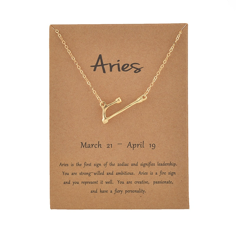 Peris Gems Aries / Gold Zodiac Sign 12 Constellation Necklaces | Gold Diamond Astrology Necklaces for Women SHEIN Amazon Temu