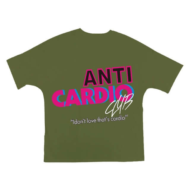 Peris Gems Army green 2 / M Anti-Cardio Oversized Cotton Tee for Men | Gym Bro Bulking Shirt Anti-Cardio Oversized Cotton Tee | Gym Bro Bulking Shirt SHEIN Amazon Temu