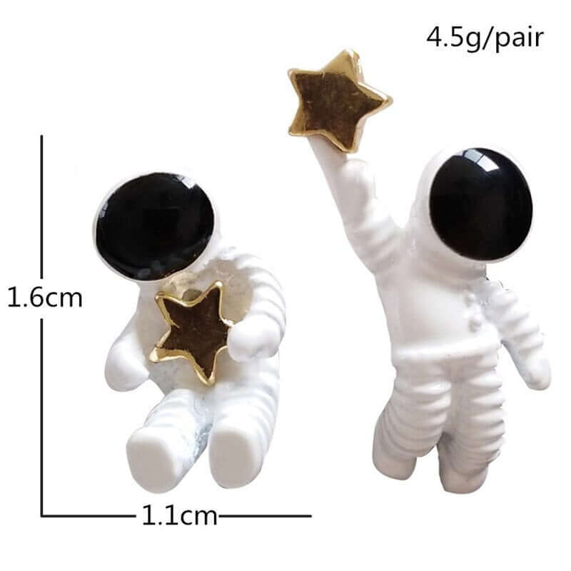 Peris Gems Astronaut Star Stud Ear Clip Earrings for Women | Space Astronaut Gold Stud Earrings for Women SHEIN Amazon Temu