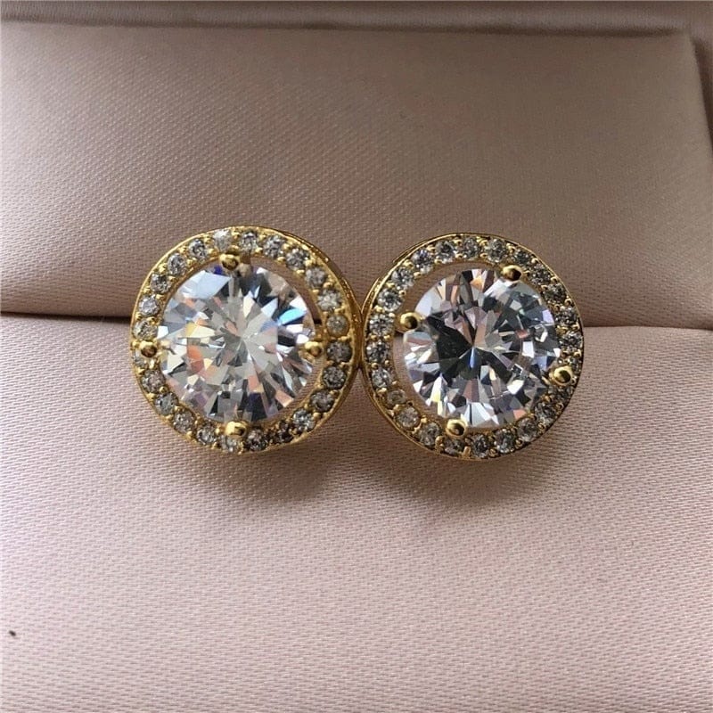 Peris Gems B-gold Diamond Silver Princess Earrings for Women | Gold Silver Hoop Stud Bridal Earrings SHEIN Amazon Temu