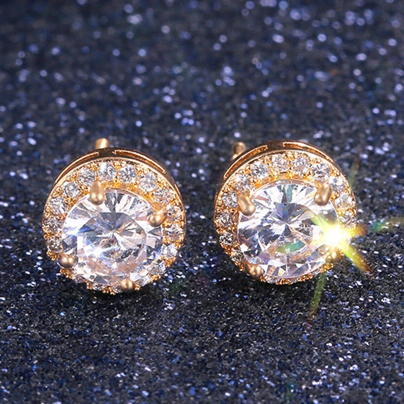 Peris Gems B-rose gold Diamond Silver Princess Earrings for Women | Gold Silver Hoop Stud Bridal Earrings SHEIN Amazon Temu