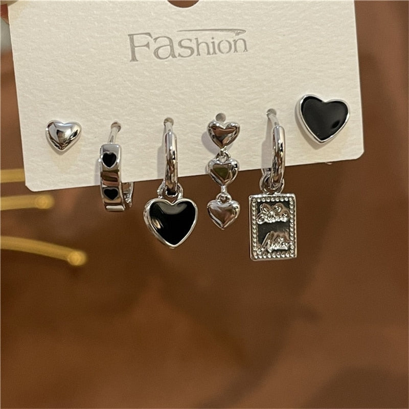 Peris Gems B Silver Love Heart Cherry Dangle Earrings Set | Women&