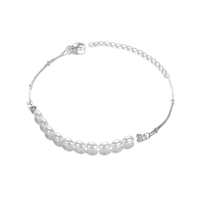 Peris Gems B912P-1 1 Half Pearl Hald Gold Thick Chain Bracelet for Women SHEIN Amazon Temu