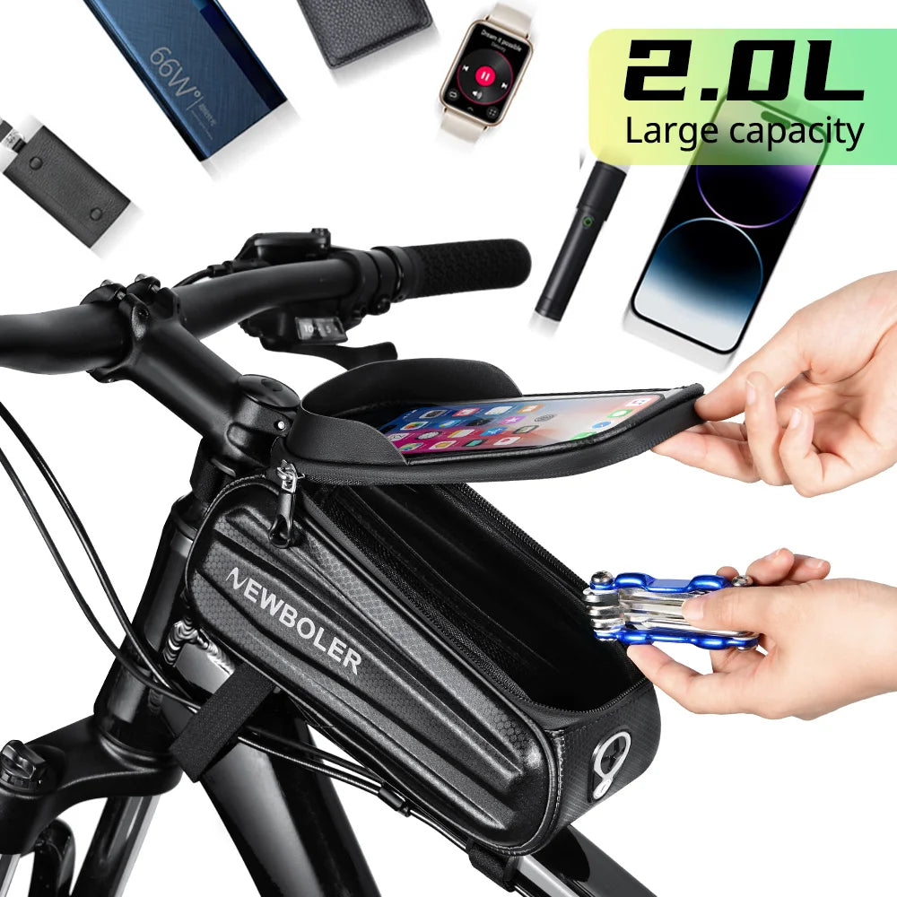 Peris Gems BAG025 NEWBOLER Bike Bag 2L Frame Front Tube Cycling Bag Bicycle Waterproof Phone Case Holder 7.2Inches Touchscreen Bag Accessorie NEWBOLER Bike Bag 2L Frame Front Tube Cycling Bag Bicycle Waterproof Phone Case Holder 7.2Inches Touchscreen Bag Accessorie SHEIN Amazon Temu