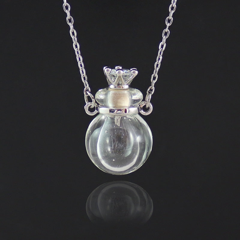 Peris Gems Ball Glass Heart Vial Cremation Pendant Necklace - Ash Case Holder Memorial Necklace SHEIN Amazon Temu