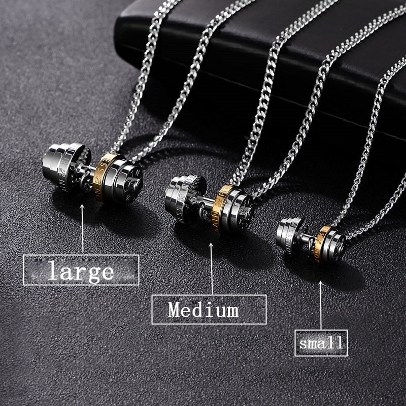 Peris Gems Barbell Dumbbell Necklace for Men | Stainless Steel Gym Jewelry Barbell Dumbbell Necklace for Men | Stainless Gym Jewelry SHEIN Amazon Temu