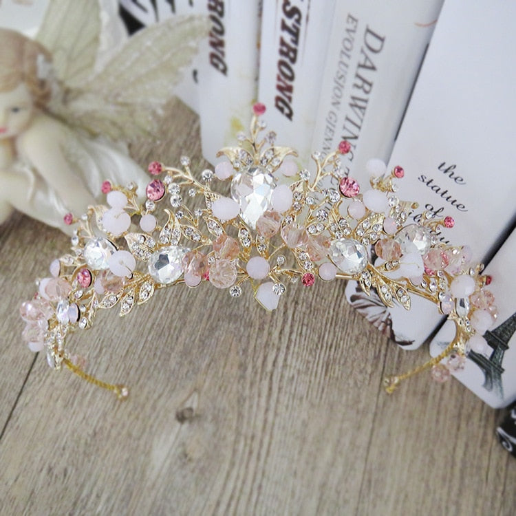 Peris Gems Baroque Crystal and Gold Crown Tiaras for Women | Princess Tiaras Baroque Crystal and Gold Crown Tiaras for Women SHEIN Amazon Temu