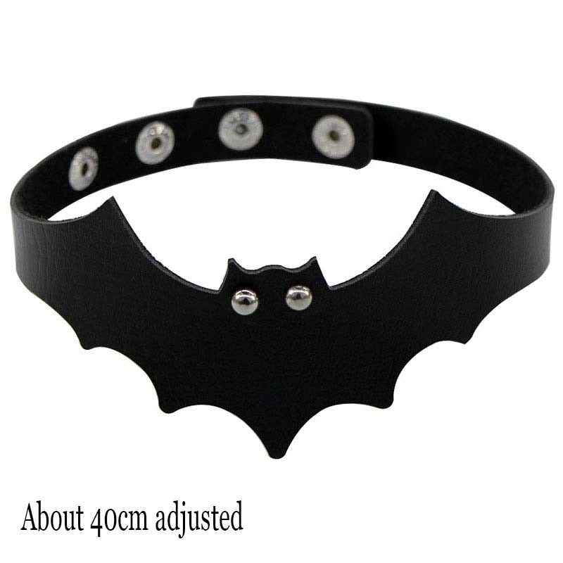 Peris Gems Bat Gothic Harajuku PU Leather Collar Choker Necklaces for Women SHEIN Amazon Temu