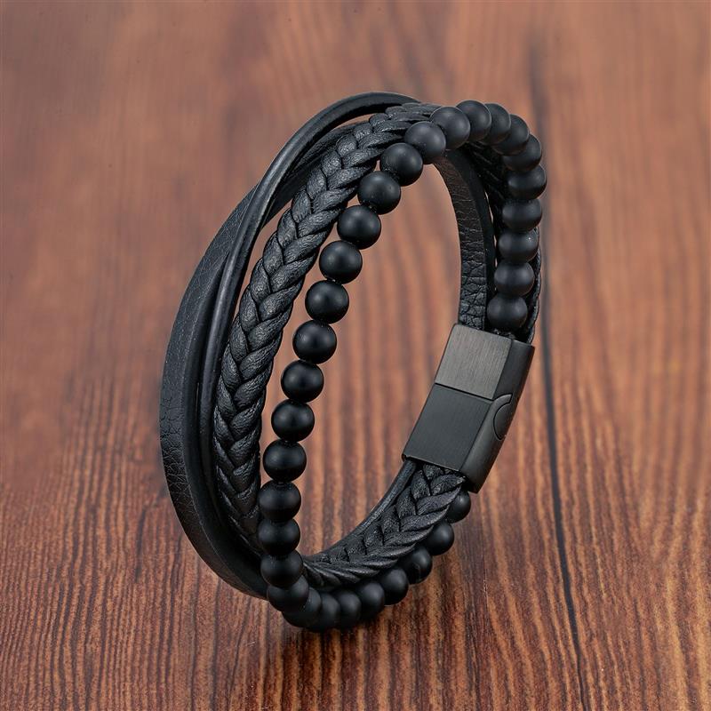 Peris Gems Beads 1 / 18.5cm Woven Multilayered Bracelets Unisex | Stainless-Steel Clasp SHEIN Amazon Temu