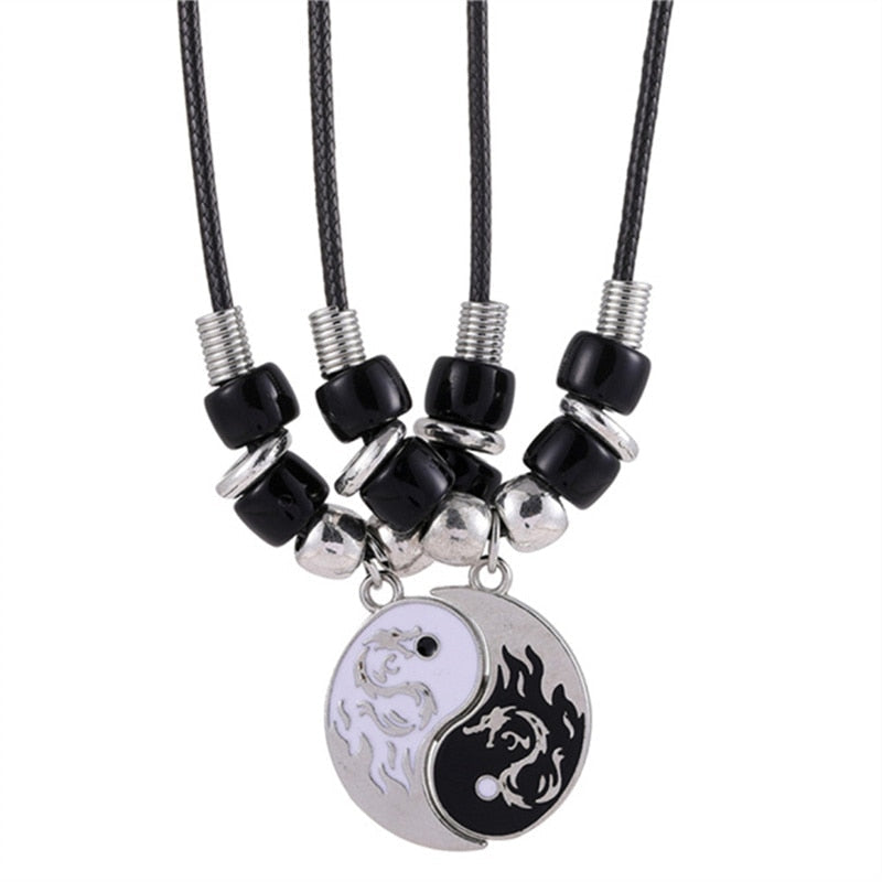 Peris Gems Beads Peace Yin & Yang Alloy Two Petal Necklaces - Harmony Healing Necklaces SHEIN Amazon Temu