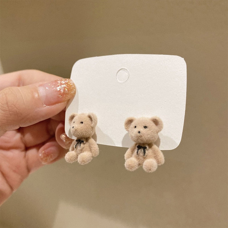 Peris Gems Beige Bear Velvet Rabbit Bear Stud Earrings for Women | Teddy Bear and Rabbit Earrings Velvet Rabbit Bear Stud Earrings for Women Teddy Bear Rabbit SHEIN Amazon Temu