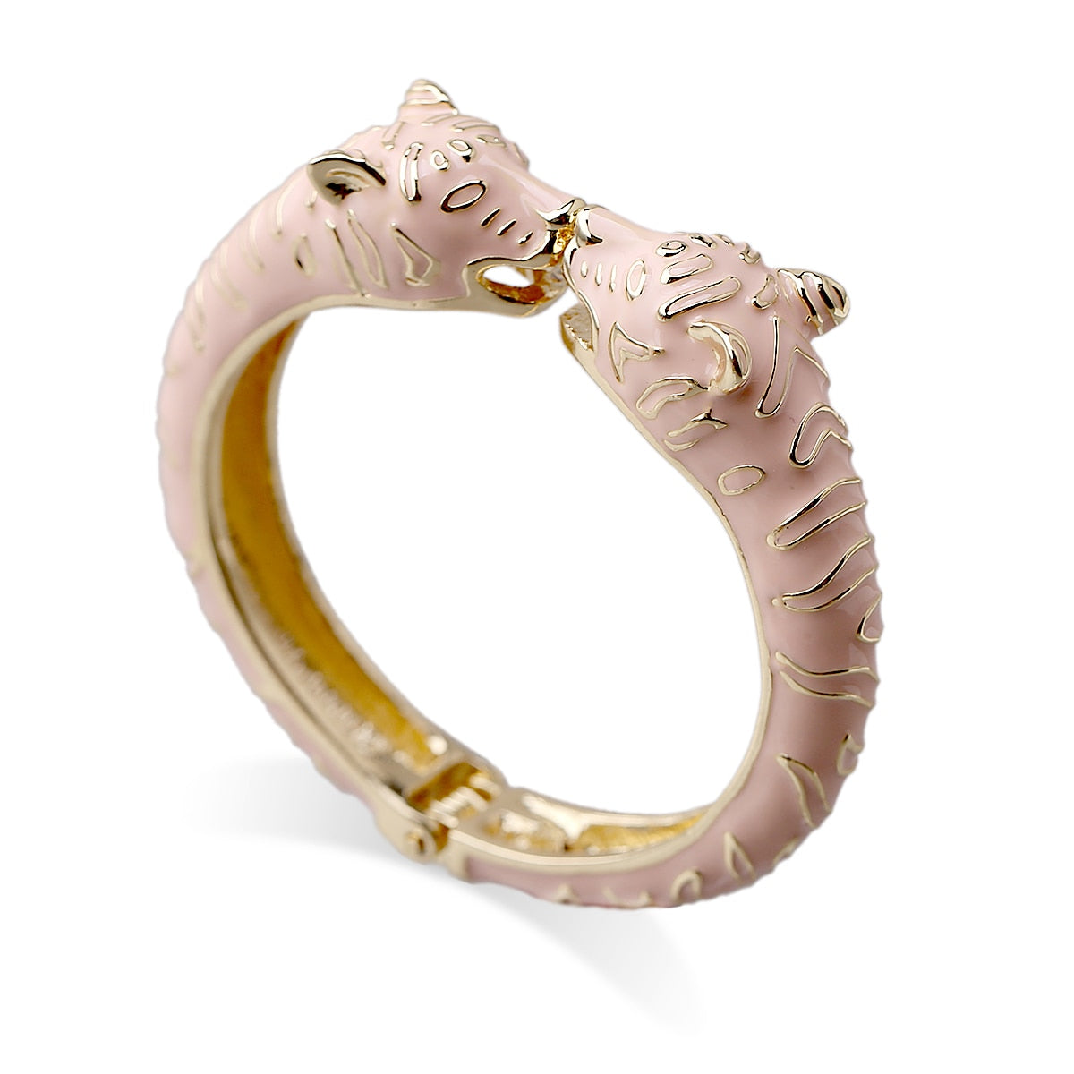 Peris Gems Beige Leopard Head Cuff Bangle for Women | Gold Plated Enamel Bracelets Leopard Head Cuff Bangle for Women | Gold Plated Bracelets SHEIN Amazon Temu