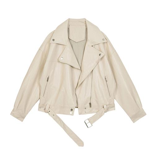 Peris Gems Beige / S Faux Leather Motorcycle Jacket for Women | Rockstar Jacket SHEIN Amazon Temu