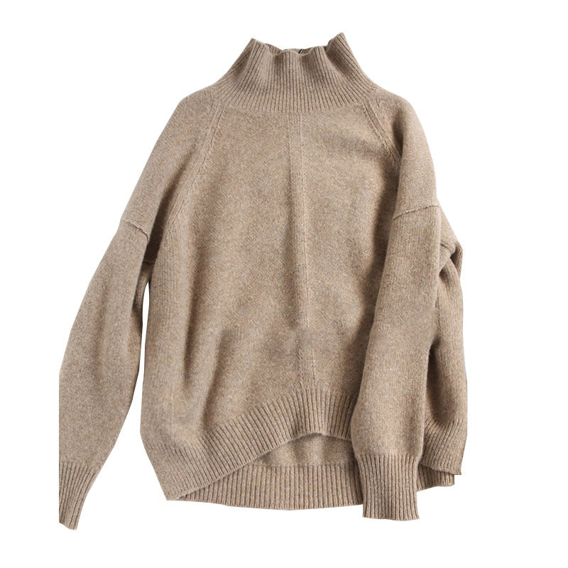 Peris Gems Beige / S High Neck Knitted Cashmere Sweaters for Women | Thick Sweaters High Neck Knitted Cashmere Sweaters for Women Thick Sweaters SHEIN Amazon Temu