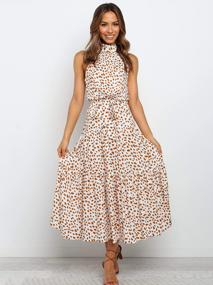 Peris Gems Beige / S Long Strapless Polka Dot Casual Dresses - Cute Summer Sundresses SHEIN Amazon Temu