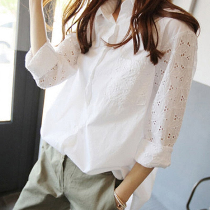 Peris Gems Beige / S White Long Sleeve Shirt for Women | Plus Size Elegant Office Shirt White Long Sleeve Shirt for Women | Plus Size Office Shirt SHEIN Amazon Temu