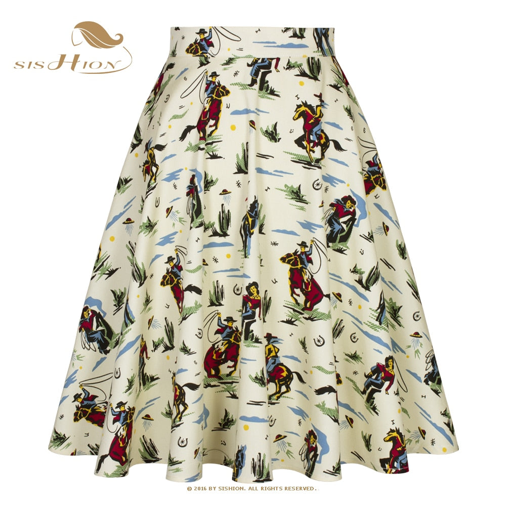Peris Gems Beige West Cowboy / S Cotton Midi Skirt Collection for Women | Floral Polka Dot Skirts SHEIN Amazon Temu