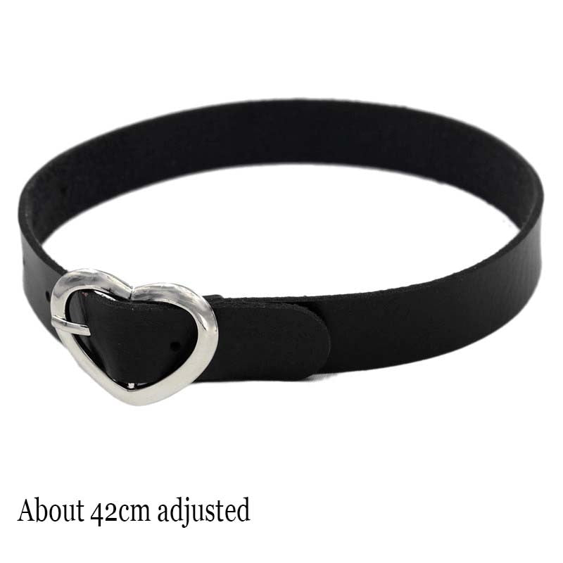 Peris Gems Belt Heart Gothic Harajuku PU Leather Collar Choker Necklaces for Women SHEIN Amazon Temu
