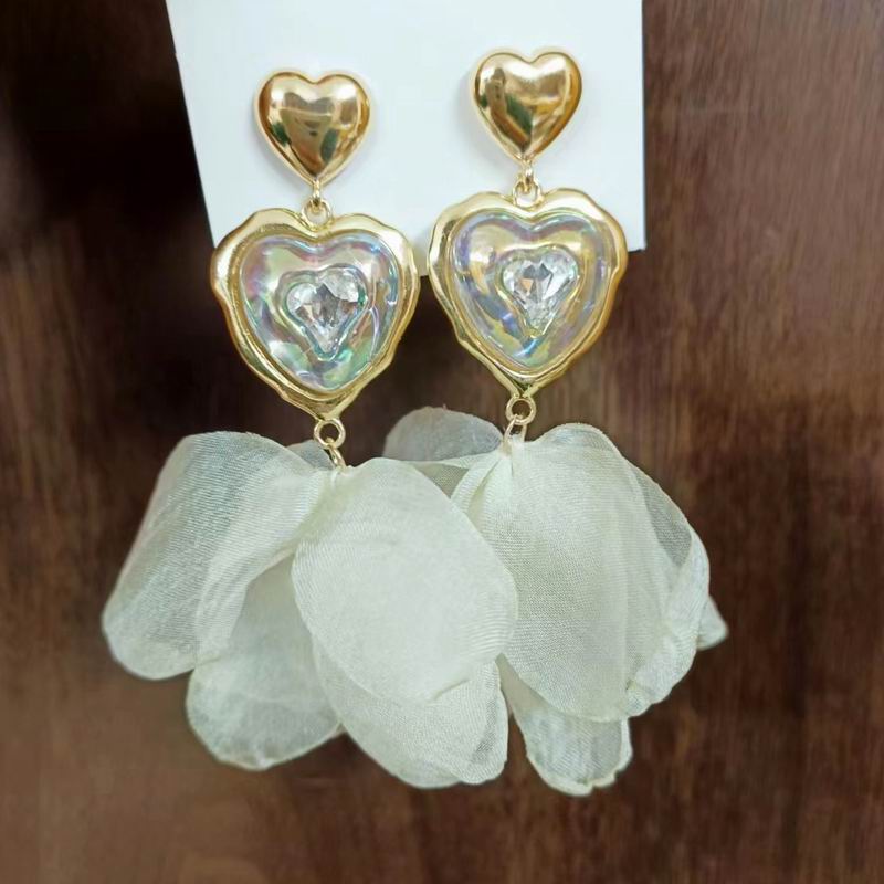 Peris Gems Big Cloth Flower and Pearl Dangle Tassel Earrings for Women SHEIN Amazon Temu
