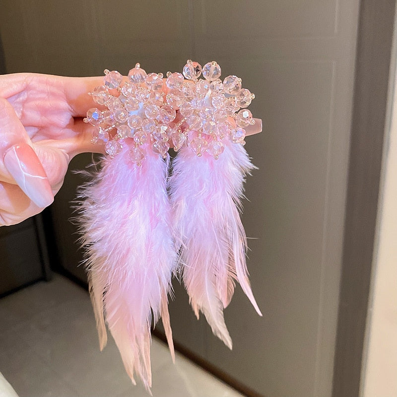 Peris Gems Big Cloth Flower and Pearl Dangle Tassel Earrings for Women SHEIN Amazon Temu