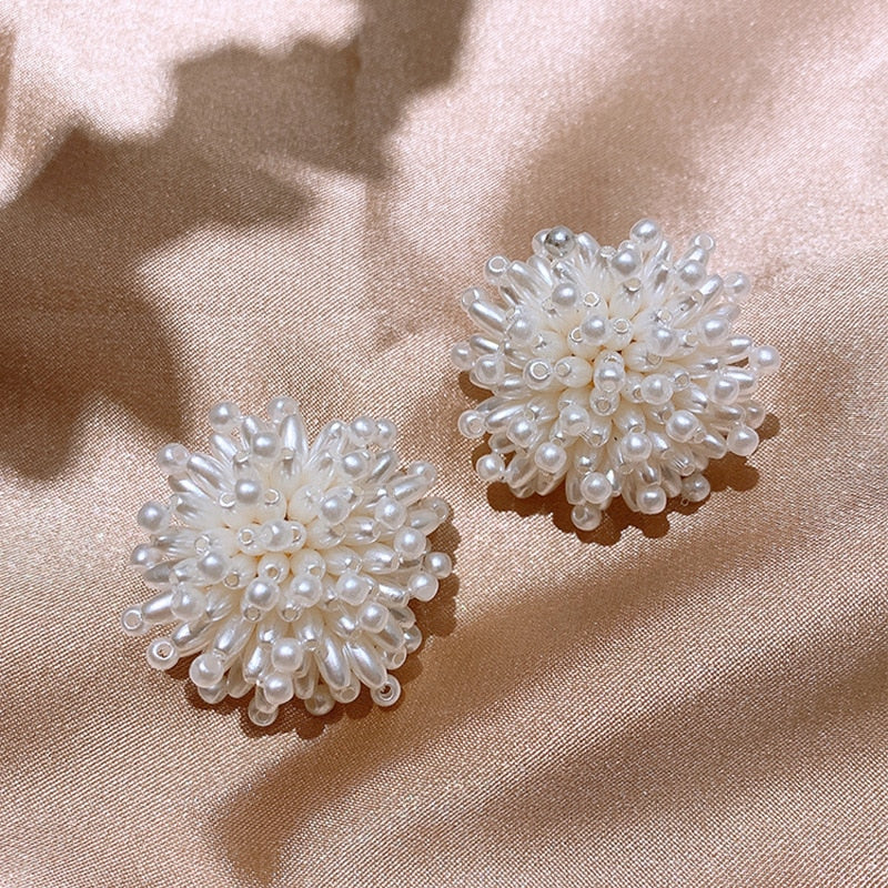Peris Gems Big Cloth Flower and Pearl Dangle Tassel Earrings for Women SHEIN Amazon Temu