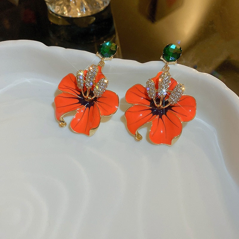 Peris Gems Big Cloth Flower and Pearl Dangle Tassel Earrings for Women SHEIN Amazon Temu