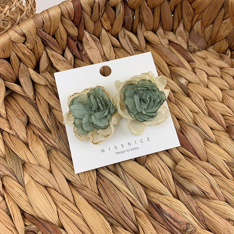 Peris Gems Big Cloth Flower and Pearl Dangle Tassel Earrings for Women SHEIN Amazon Temu