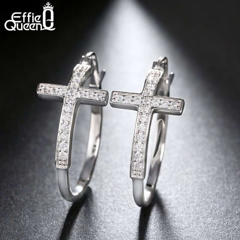 Peris Gems Big Diamond Cross Hoop Earrings for Women SHEIN Amazon Temu