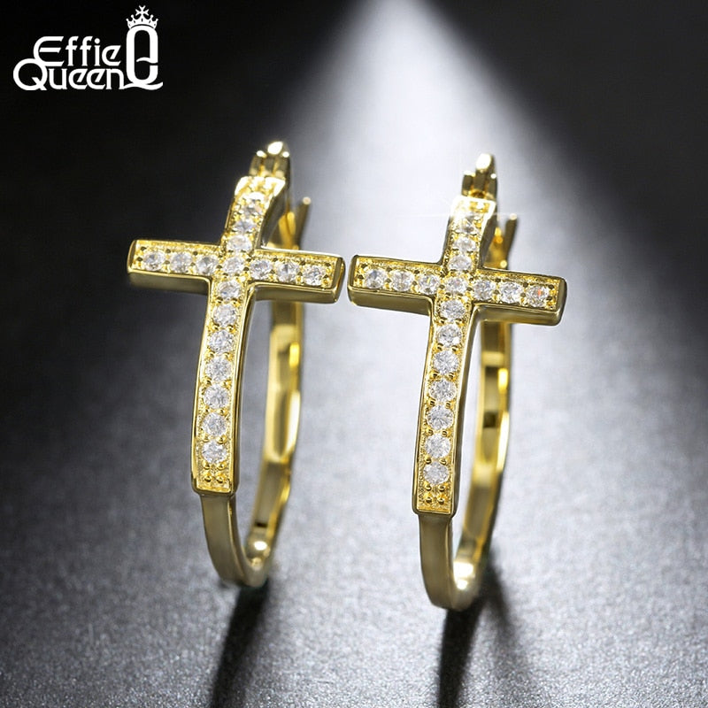 Peris Gems Big Diamond Cross Hoop Earrings for Women SHEIN Amazon Temu